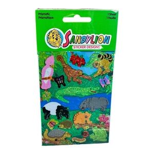 Vintage Sandylion prismatic jungle animals stickers maxi